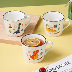 Dörtlü Sevimli Dinazor Kupa Mug Seti 8,3x9 cm