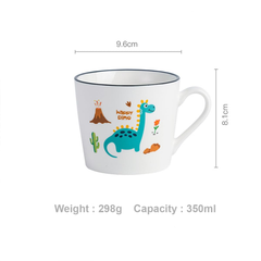 Dörtlü Sevimli Dinazor Kupa Mug Seti 8,3x9 cm