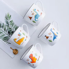 Dörtlü Sevimli Dinazor Kupa Mug Seti 8.3x9 cm