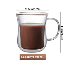 Çift Cidarlı Kulplu Bardak 400 ml