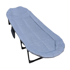 Katlanır Taşınabilir Hafif 190x64x32 Cm Şilteli Çok Amaçlı Şezlong Yatak Açık Gri