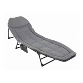 Katlanır Taşınabilir Hafif 190x64x32 Cm Şilteli Çok Amaçlı Şezlong Yatak Açık Gri