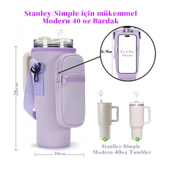 Omuz Askılı Telefon Tutuculu Stanley Termos Çantası Mavi