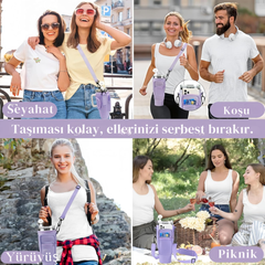 Omuz Askılı Telefon Tutuculu Stanley Termos Çantası Mavi