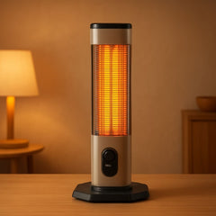 Ventino Ayaklı Elektrikli 2000 W Karbon Isıtıcı Soba Gümüş