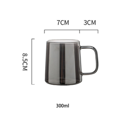 Borosilkat Kulplu Cam Bardak Gri