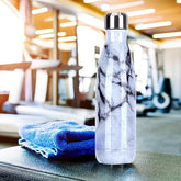 Yalıtımlı Çift Duvar Paslanmaz Çelik Termos Matara 500 ml Beyaz Gri