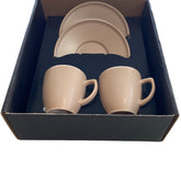 Porzellan 4 Parça Kahve Fincan Seti Açık Kahve