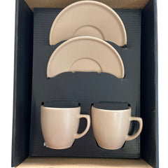 Porzellan 4 Parça Kahve Fincan Seti Açık Kahve