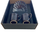 Porzellan 4 Parça Kahve Fincan Seti Antrasit