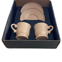 Porzellan 4 Parça Kahve Fincan Seti Bej
