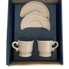 Porzellan 4 Parça Kahve Fincan Seti Bej