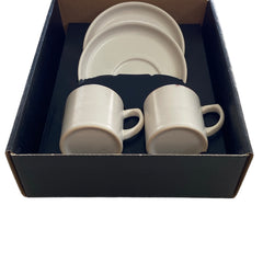 Porzellan 4 Parça Kahve Fincan Seti Beyaz