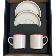 Porzellan 4 Parça Kahve Fincan Seti Beyaz