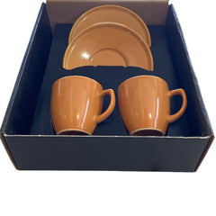 Porzellan 4 Parça Kahve Fincan Seti Hardal