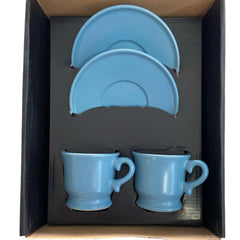 Porzellan 4 Parça Kahve Fincan Seti Mavi