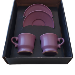 Porzellan 4 Parça Kahve Fincan Seti Menekşe