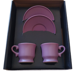 Porzellan 4 Parça Kahve Fincan Seti Menekşe