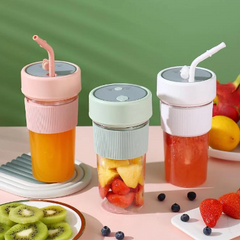 Taşınabilir USB Şarjlı 450 ML Meyve Blenderi Pembe