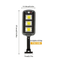 Solar Güneş Enerjili 75 COB Sensörlü Kumandalı Solar Lamba
