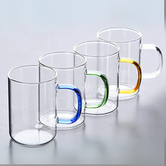 Borosilkat 6 lı Cam Renkli Saplı Bardak Mug