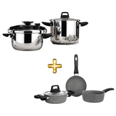 Schafer Compact İkili 6.5 + 4 Lt Düdüklü ve Schafer Piccola 4 Parça Tava Kaçerola Derin Tencere Takımı