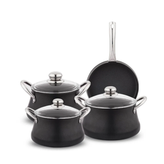 Schafer Ottawa 7 Parça Granit Tencere Seti Siyah