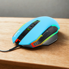 Rush Gloria RGB 2400DPI Makro Gaming Mouse Mavi