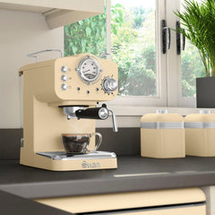 Swan Retro Pompalı Espresso Kahve Makinası Krem