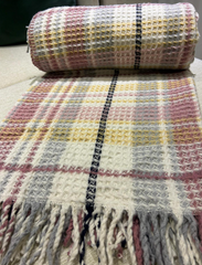 Pamuklu Tek Kişilik 150x200 Cm Battaniye Kare Desenli Renkli