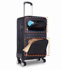 Samarsaber Orta Boy Çok Bölmeli Valiz Bavul Siyah