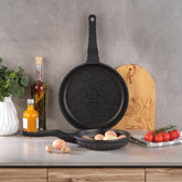 Schafer 2'li Famos XL Yanmaz Yapışmaz Granit Döküm Tava Seti Gri