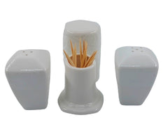 Schafer 3 Parça Tuzluk Biberlik Kürdanlık Seti Beyaz