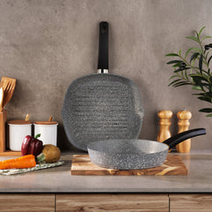 Schafer Eternal 28 Cm Grill Tava & Tava 26 Cm Gri