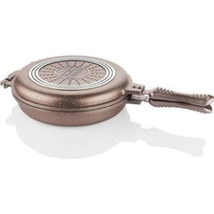 Schafer Yuvarlak Double GrillPan Çift Taraflı Izgara Tava Rose Gold