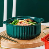 Seramik Cam Kapaklı 20x16x8 Cm Tencere Saklama Kabı Yeşil S3064Y