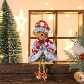 Yeni Yıl Ağaç ve Çeşitli Süsleme için Ayağı Zilli Asılabilir Kardan Adam 23x11cm