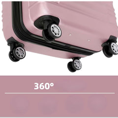 Sert Kasa Şifreli Tekerlekli Bavul Valiz Metalik Pembe 75x50 Cm Büyük Boy