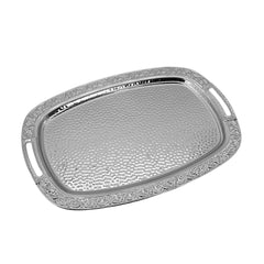 Arow Küçük Boy Tepsi Silver 36x24 Cm
