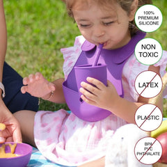 Babychefs Silikon 3 Parça Bebek Beslenme Seti Mor