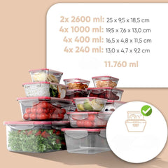 14'lü Plastik %100 Sızdırmaz Saklama Kabı