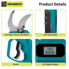 Crofter Akülü 45 mm Makas Aralıklı LED Ekranlı Budama Makası