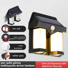 Güneş Enerjili Sensörlü Su Geçirmez Duvar Lambası