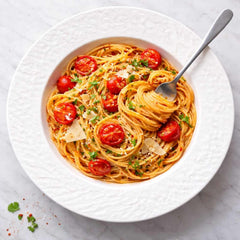 Kenarları Kendinden Desenli 2 Adet Makarna Tabağı 30 cm Beyaz