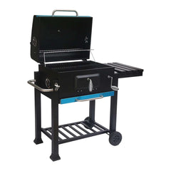 Ayarlanabilir Raflı Kömürlü Termometreli Barbekü Bahçe Izgarası Mangal