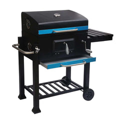 Ayarlanabilir Raflı Kömürlü Termometreli Barbekü Bahçe Izgarası Mangal