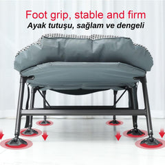 Dış Mekana Uygun Ördek Ayak Katlanır Taşınabilir 190x64x32 Cm Şilteli Çok Amaçlı Şezlong Yatak Yeşil