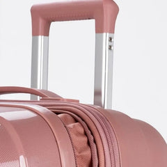 3'lü Sert Yüzeyli 360° Tekerlekli Şifreli Açık Pembe Bavul Valiz Seti