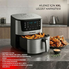 Hausberg Maestro XXL 7.5 Lt Dijital 12 Program Airfry Fritöz Inox