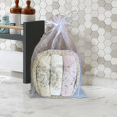 Şık Sepetli 3 lü (Bej-Beyaz-Pembe) Mutfak Havlusu Seti